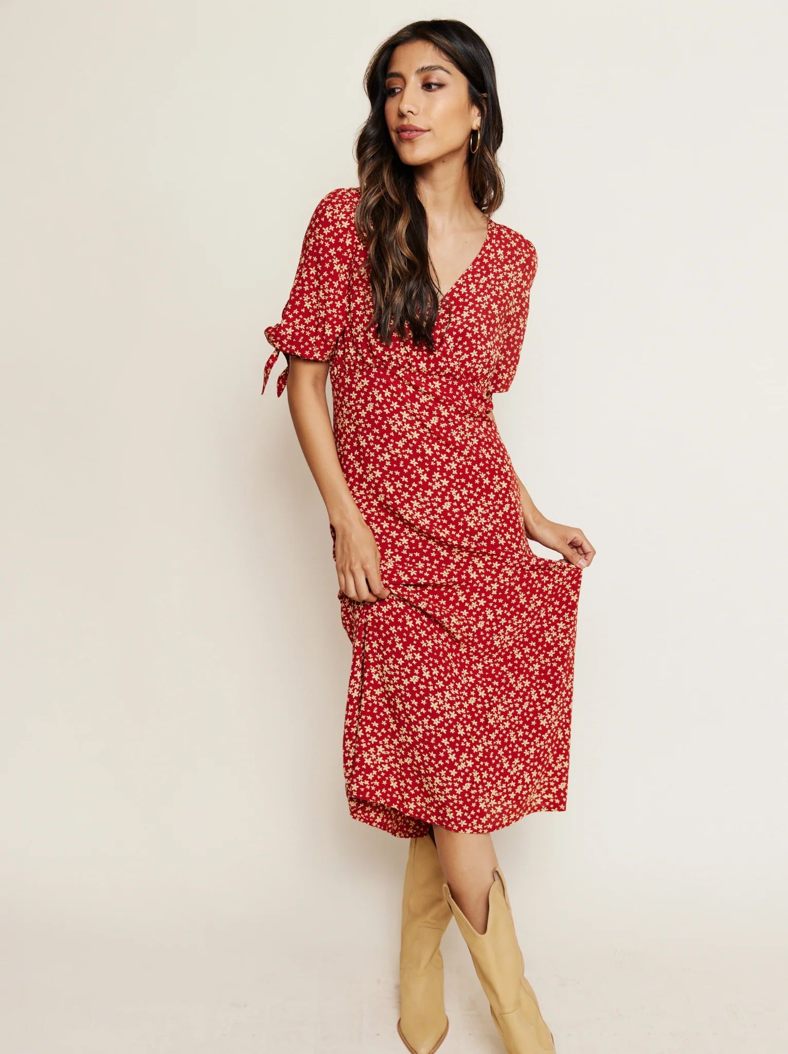 Simone Tie-Sleeve Midi Dress | ABLE Clothing