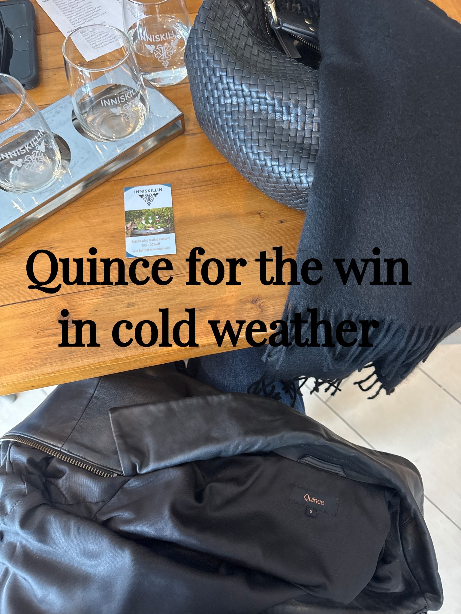 Wine tasting in cold 🥶 Canada 🇨🇦 but staying warm with @onequince ❤️🍷
#quince