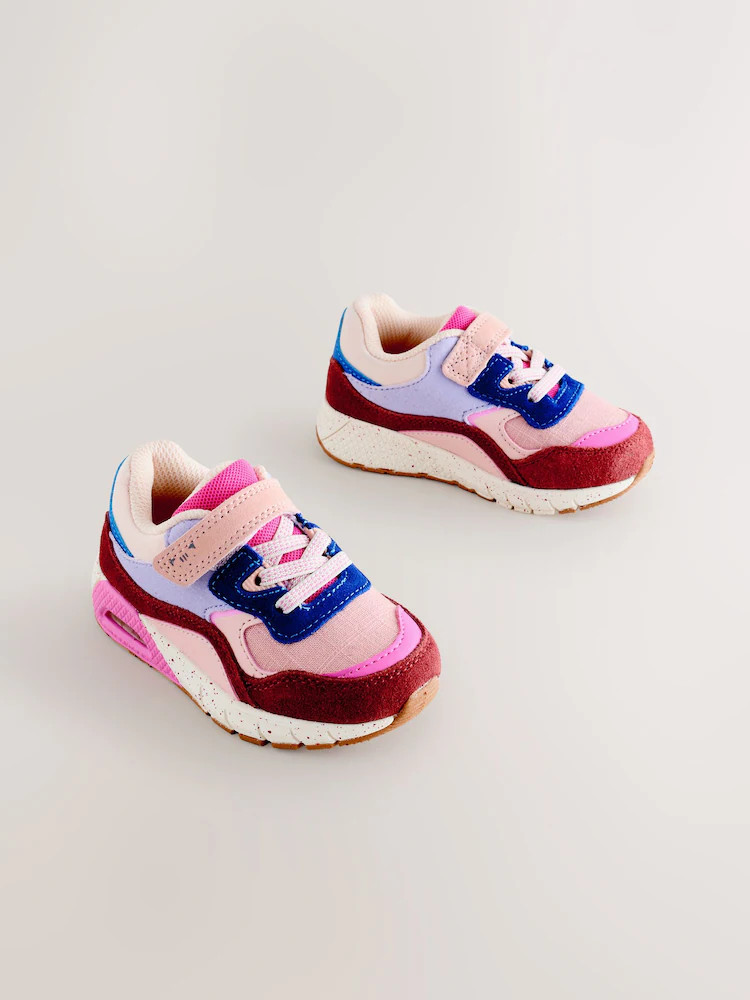 Multi Pink Elastic Lace Chunky Trainers | Next US