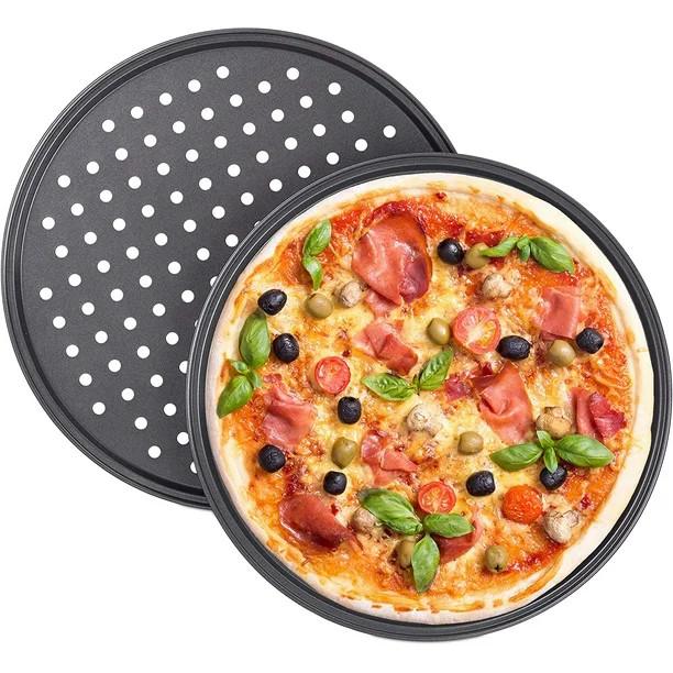 Pizza Pan, 12 inch Pizza Pan Set Stainless Steel Round Pizza Oven Pans Tray | Walmart (CA)