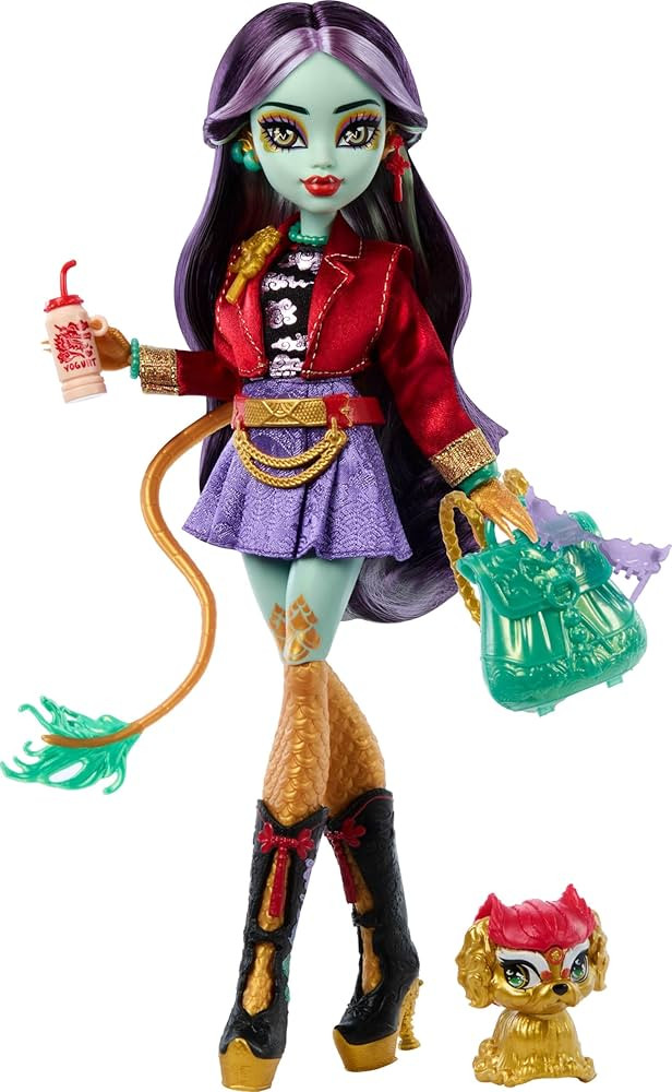 Monster High Jinafire Long Doll, Dragon with Pet Dog Cloudy “Yun Yun” and 7 Accessories Like ... | Amazon (CA)