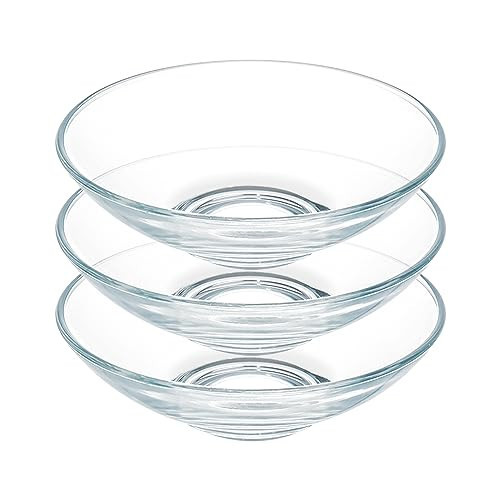 FOYO Small Round Clear Glass Bowls 10 oz, Decorative Glass Kitchen Bowls, Dessert Bowls 6 Inch Set of 3 | Amazon (US)