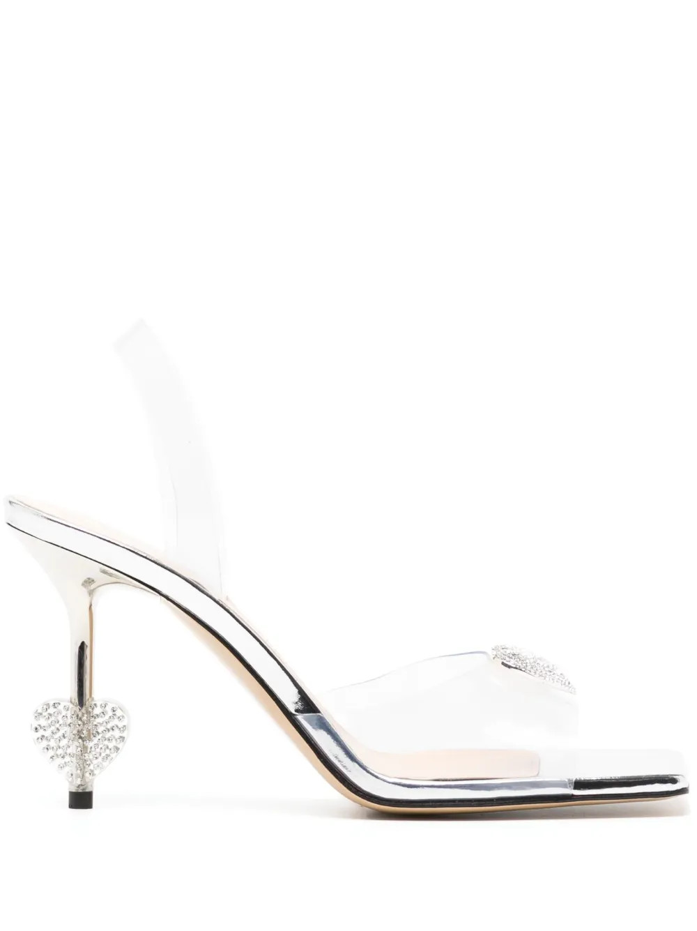 Heart crystal-embellished 90mm sandals | Farfetch Global