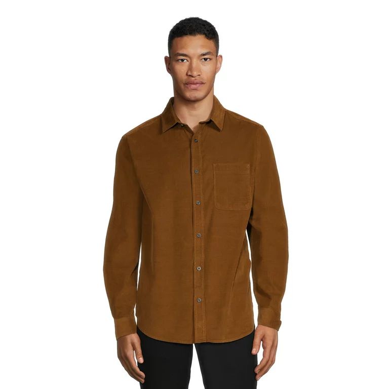 George Men's Corduroy Shirt with Long Sleeves, Sizes S-3XL | Walmart (US)
