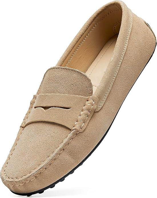 Go Tour Women's Suede Penny Loafers Classic Slip-On Driving Shoes | Amazon (US)