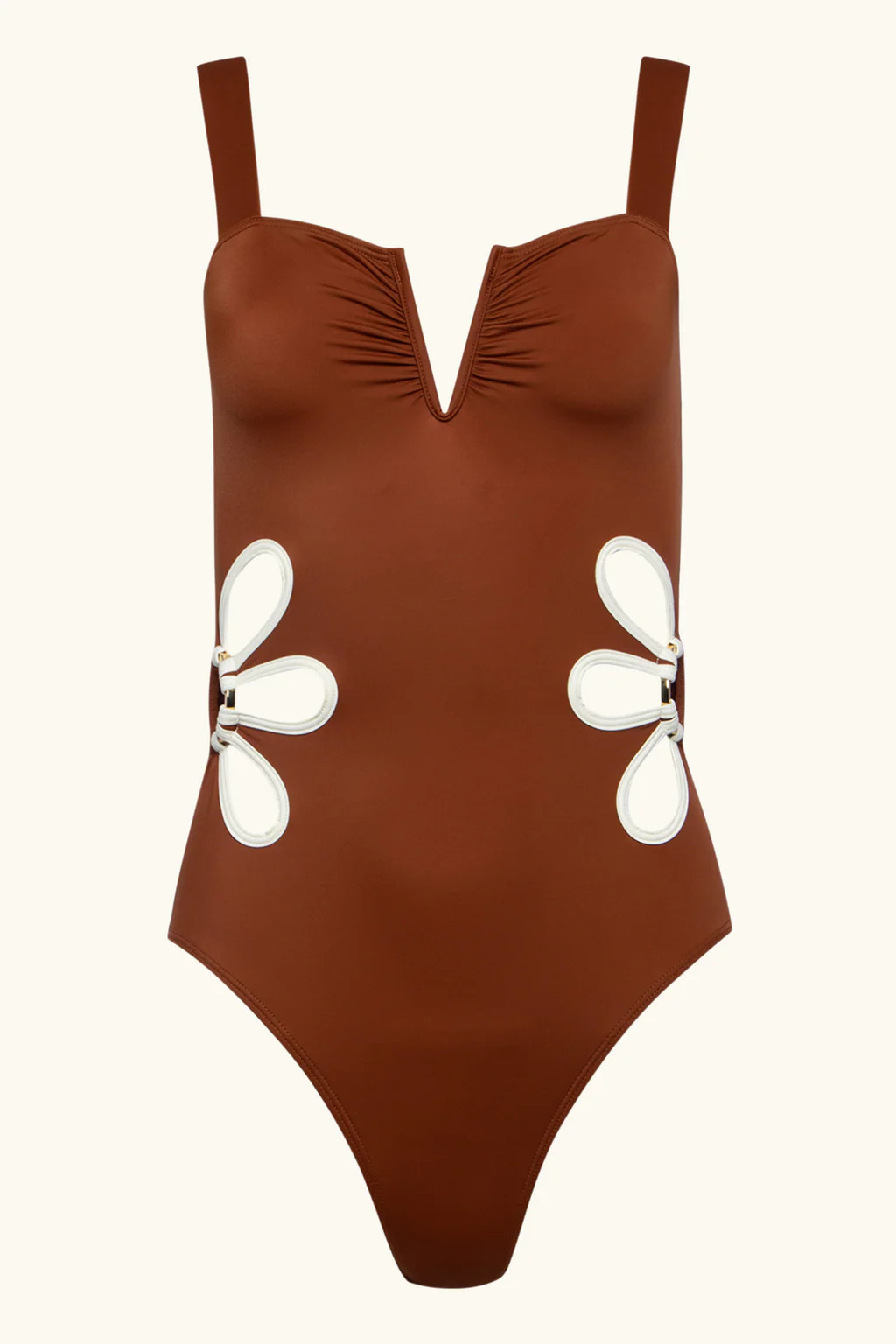 The Flora One Piece - Cognac & Ivory | Follow Suit Swimwear