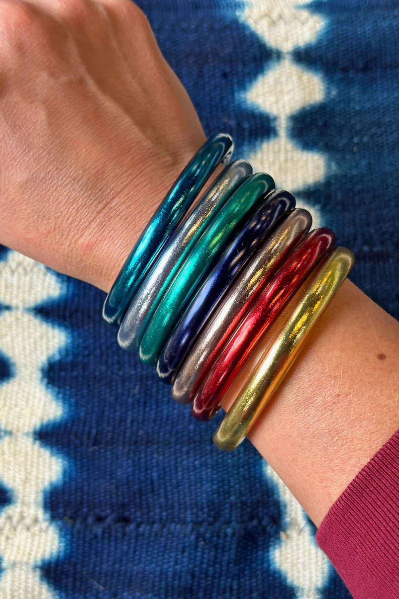 Luxe Thai Buddhist Temple Bracelets, Mantra Bangle, Kumlai, Gold Leaf Mantra Prayer Bangles, Amul... | Etsy (US)