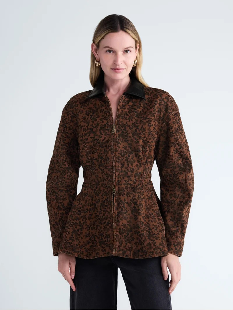 Scoop Women's and Women's Plus Denim Peplum Jacket, Sizes XS-4X | Walmart (US)