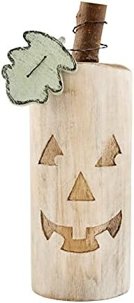 Mud Pie, White, Halloween Jack-O-Lantern Pumpkin Block Sitter, Large, 9" x 4" Dia | Amazon (US)