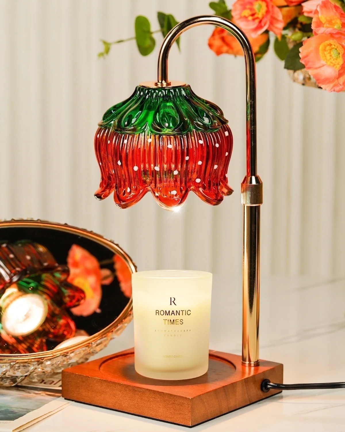 Funistree Strawberry Candle Warmer Lamp with Timer Dimmable, Height Adjustable Flower Wax Warmer,... | Walmart (US)