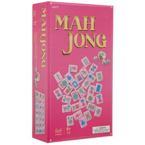 Mah Jong Traditional Tile Game Set, 152 Tiles with Dice and Score Chips, 4 Players (Pink) | Amazon (US)