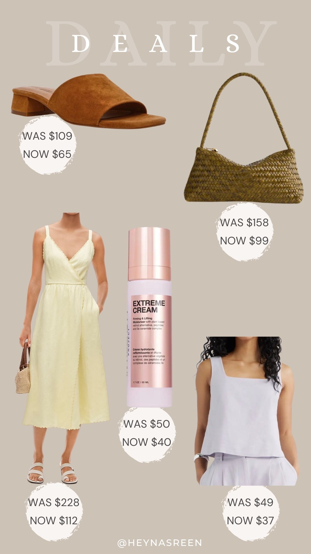 Daily deals on Steve Madden sandals, Madewell bag, Open Edit linen top, Inn Beauty extreme cream, J.Crew dress