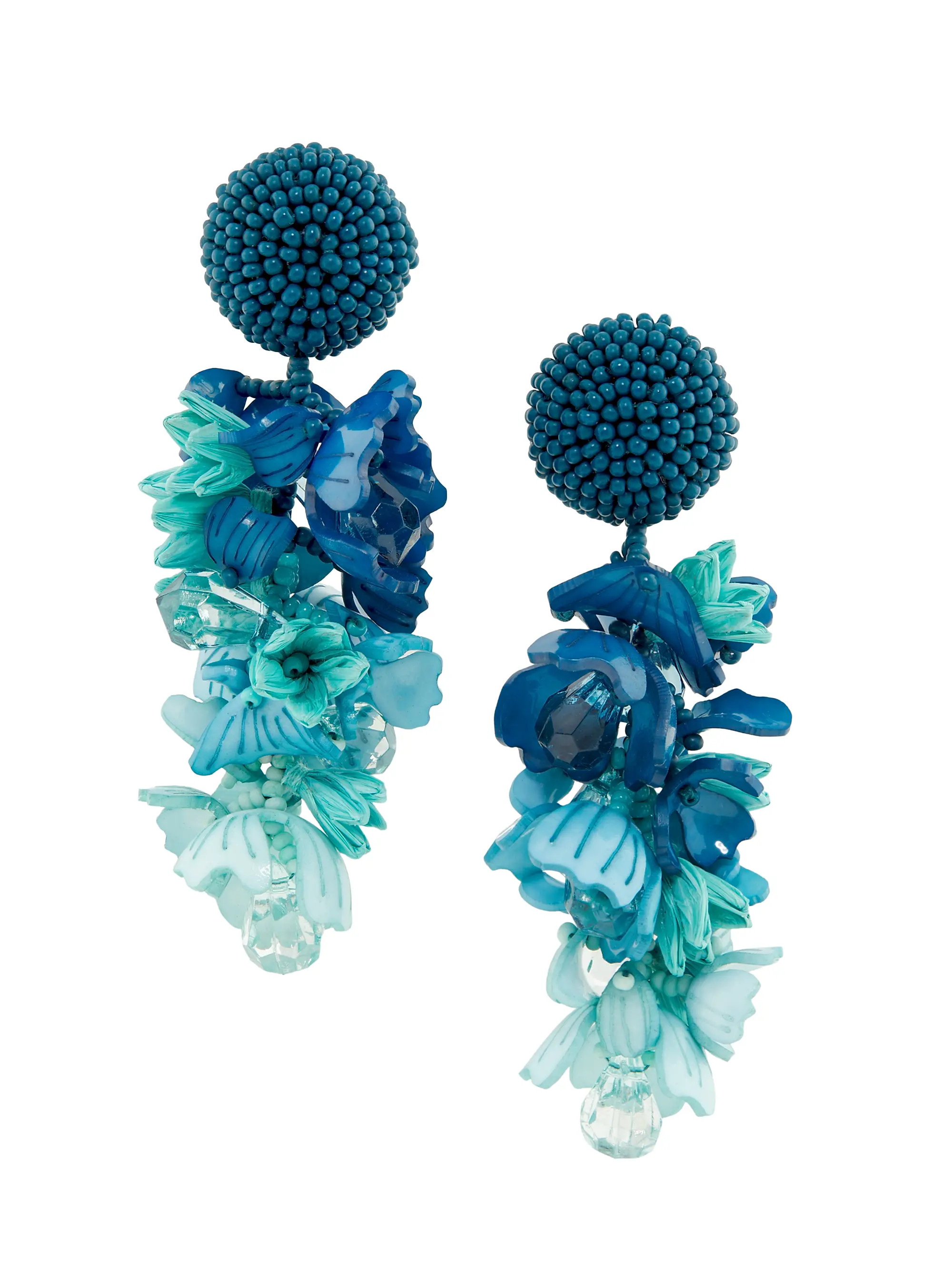 Oscar de la Renta 24K-Gold-Plated, Acrylic, Glass Bead & Raffia Drop Earrings | Saks Fifth Avenue | Saks Fifth Avenue