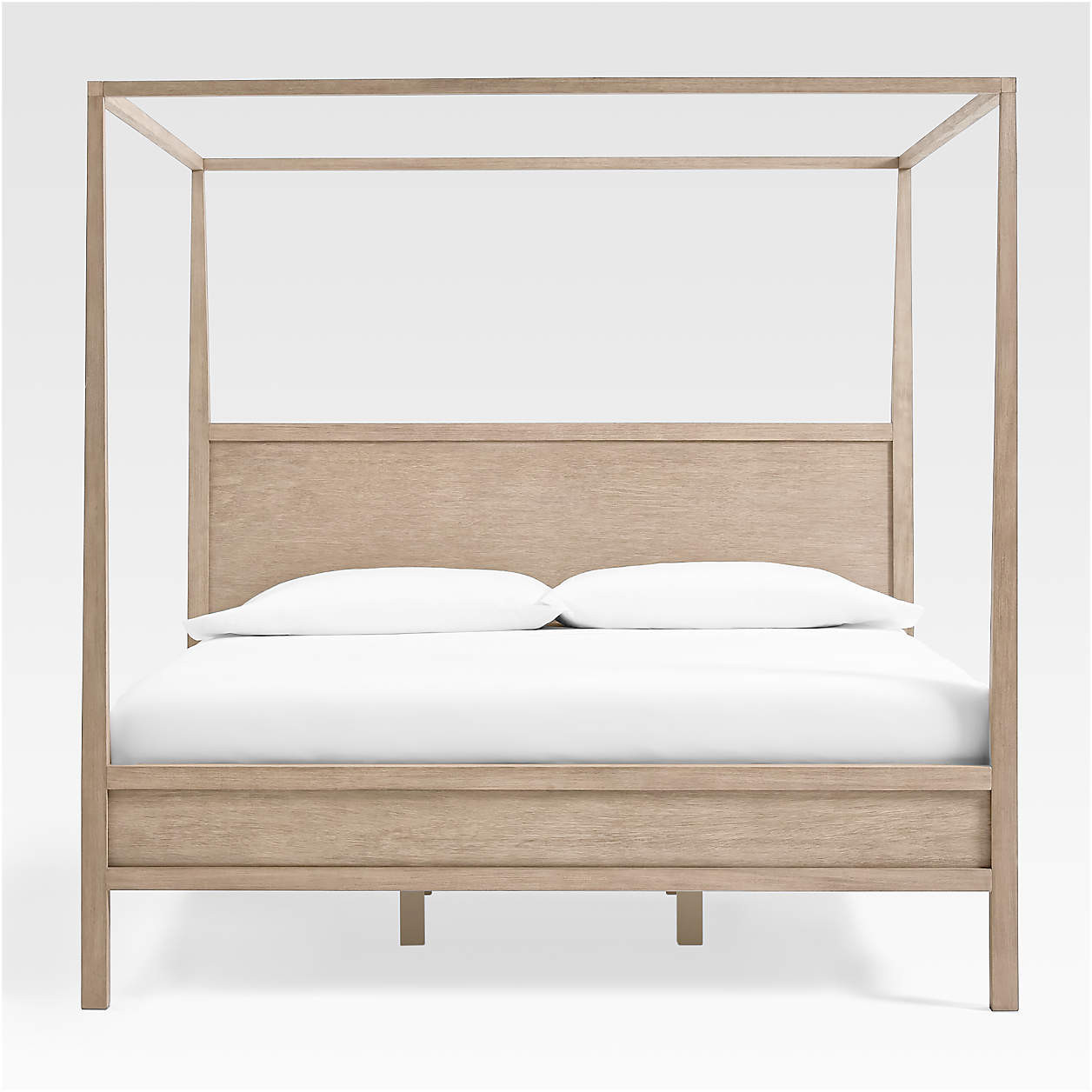 Keane Weathered Natural Solid Wood King Canopy Bed + Reviews | Crate & Barrel | Crate & Barrel