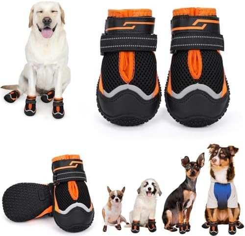 Dog Shoes for Hot Pavement,Dog Boots & Paw Protectors for Large Medium Size Dogs to Prevent Licki... | Amazon (US)