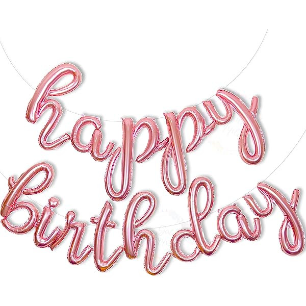 Happy Birthday Balloon Banner, Happy Birthday Letter Balloons for Birthdays (Rose Gold) | Amazon (US)