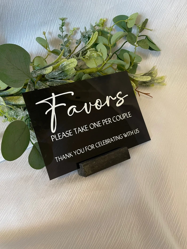 Acrylic favours sign| wedding sign| please take one| thank you for celebrating with us|dessert ta... | Etsy (US)