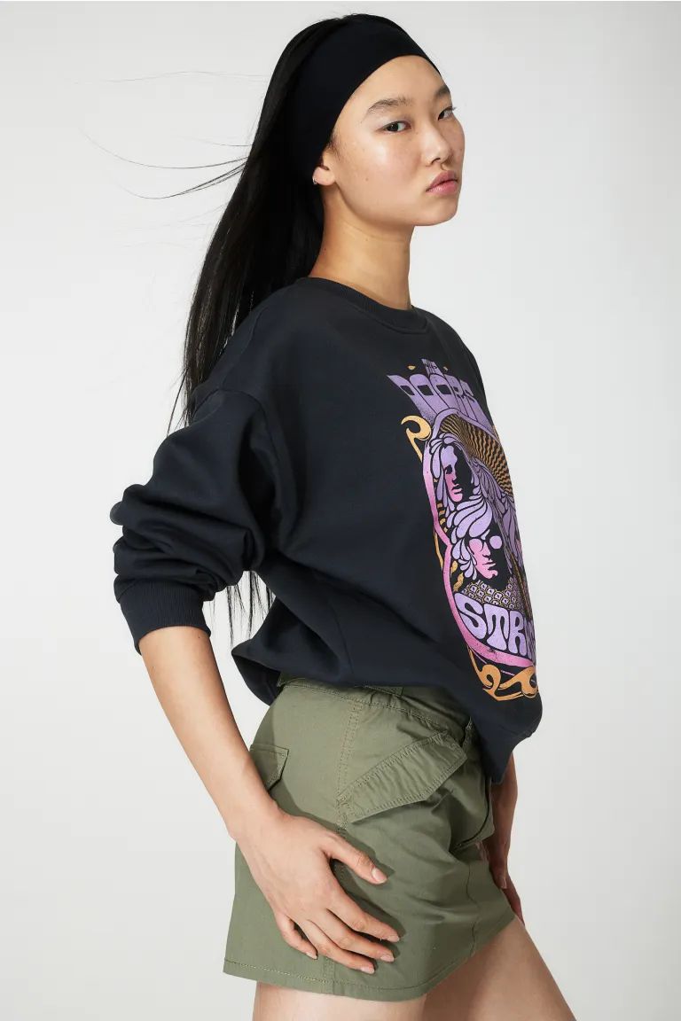 Printed Sweatshirt - Dark gray/The Doors - Ladies | H&M US | H&M (US + CA)