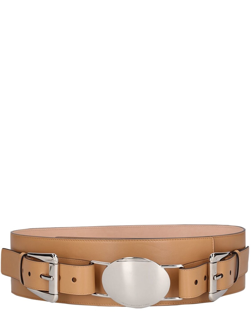 Gloria leather double buckle large belt | Luisaviaroma