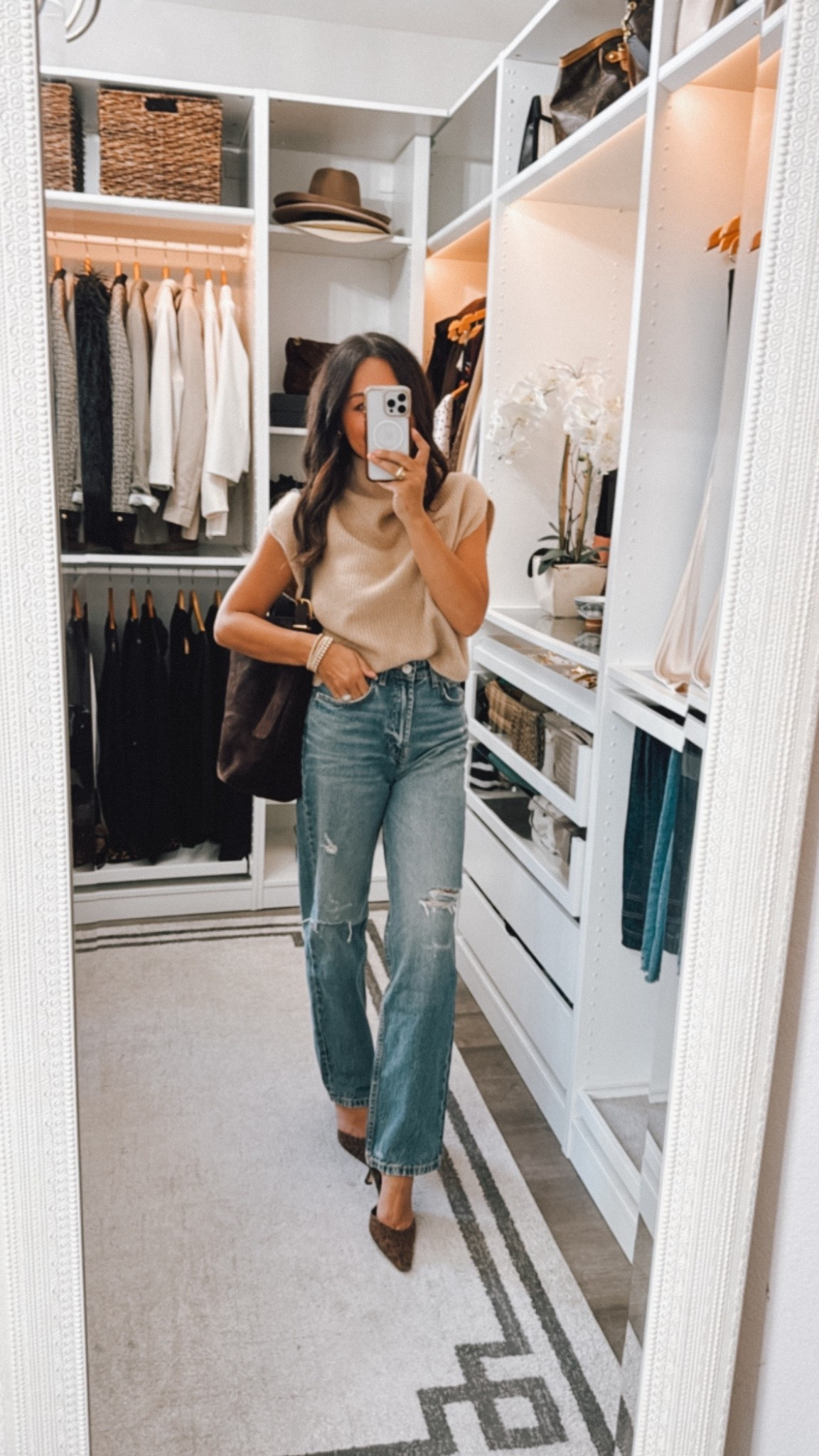 The fit of the sweater is a 10/10! Back in stock 8 color options 
Jeans are a Zara find wearing a 4/27 (I’m usually a 26) 

#LTKOver40 #LTKStyleTip