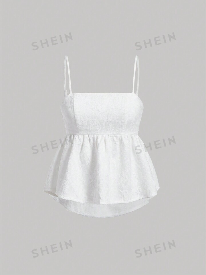 SHEIN MOD Solid Ruffle Hem Cami Top | SHEIN