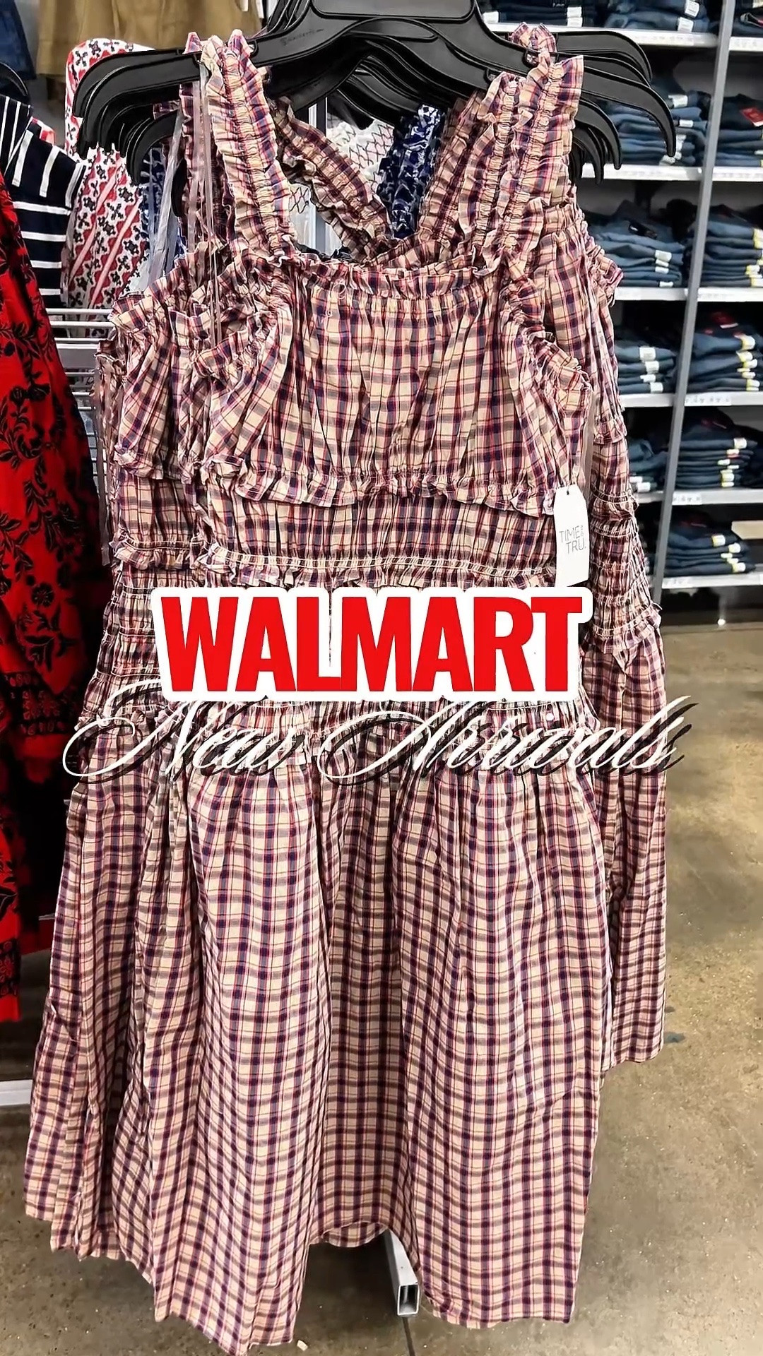 This gorgeous smocked cotton midi dress at Walmart would be perfect for the summer holidays or a vacation.#walmartpartner #summerfashion