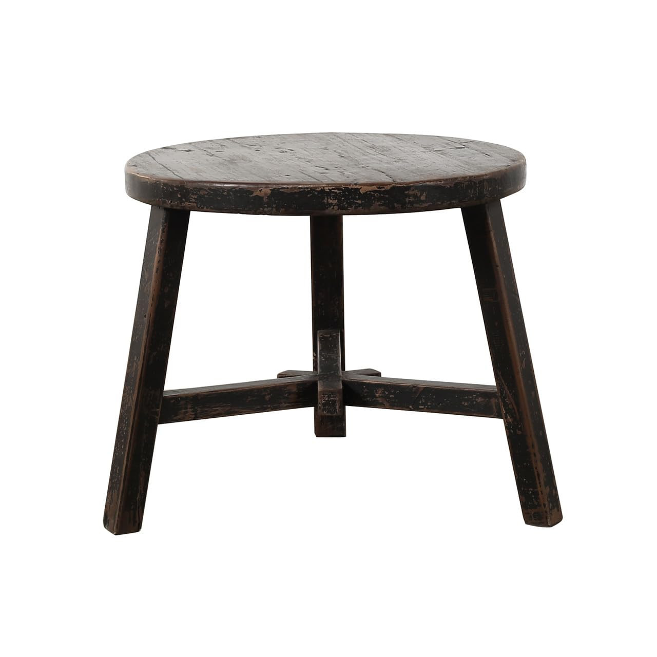 Artissance Approx. 23 Inches Round Side Table Distressed Black | Amazon (US)