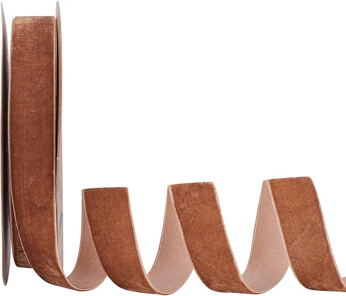 arricraft 20 Yards × 1 Inch Single Side Velvet Ribbon, Satin Ribbon Roll for Wedding, Gift Wrapp... | Amazon (US)