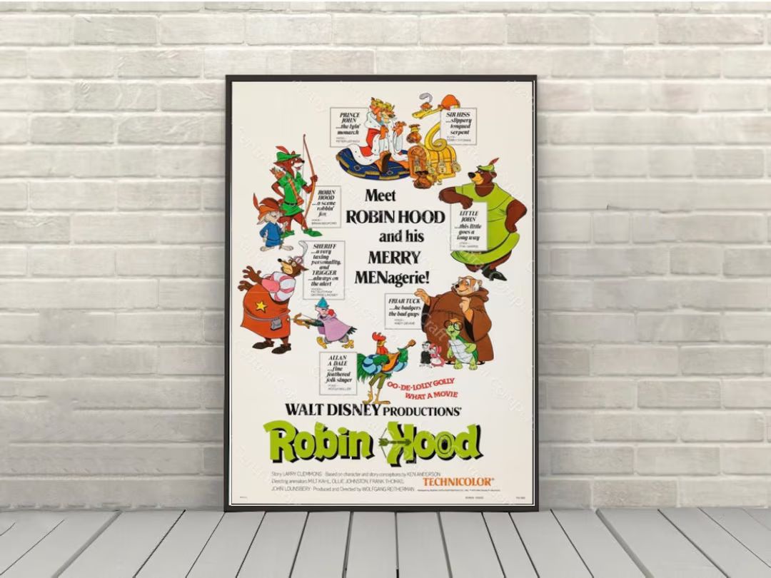 Robin Hood Poster Vintage Disney Movie Poster Classic Disney World Posters Disneyland Poster | Etsy (US)