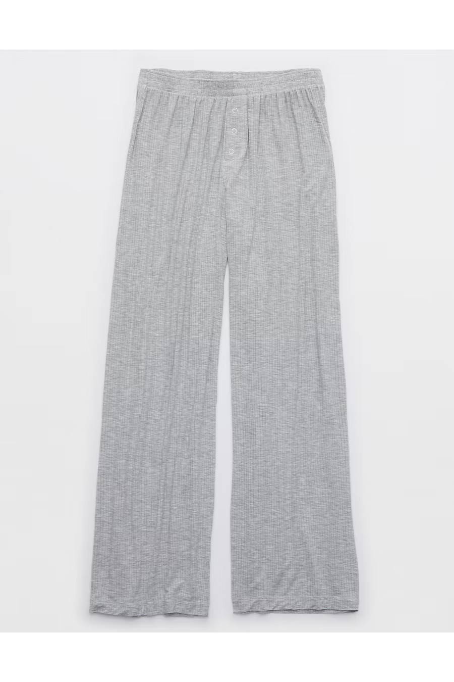Aerie Superchill Modal Rib Trouser PJ Women's Medium Heather Gray XS | American Eagle Outfitters (US & CA)