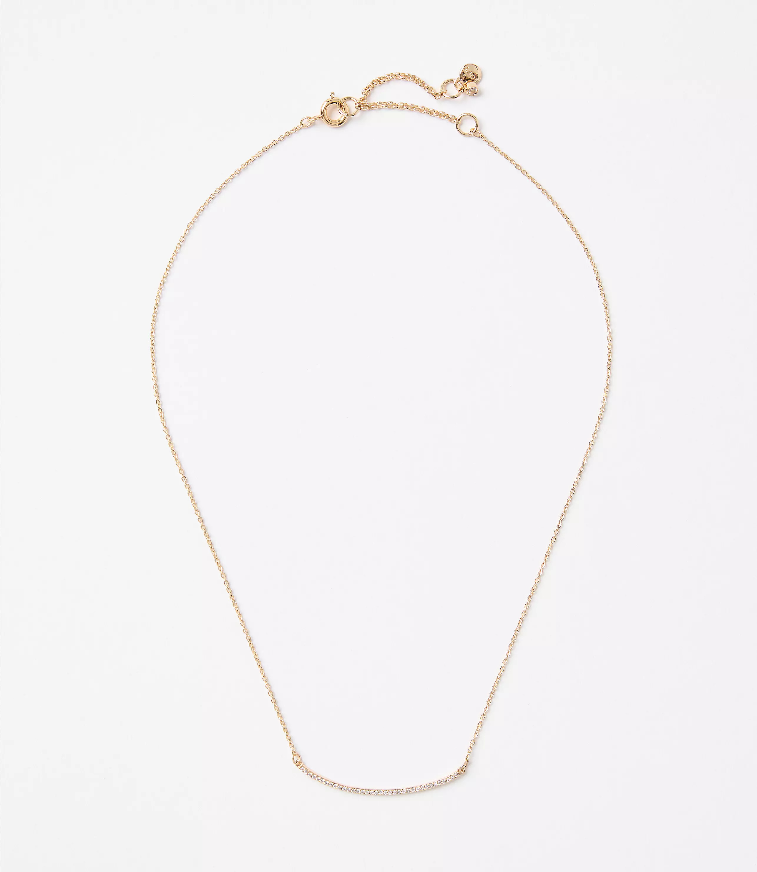 Pave Rounded Bar Necklace | LOFT