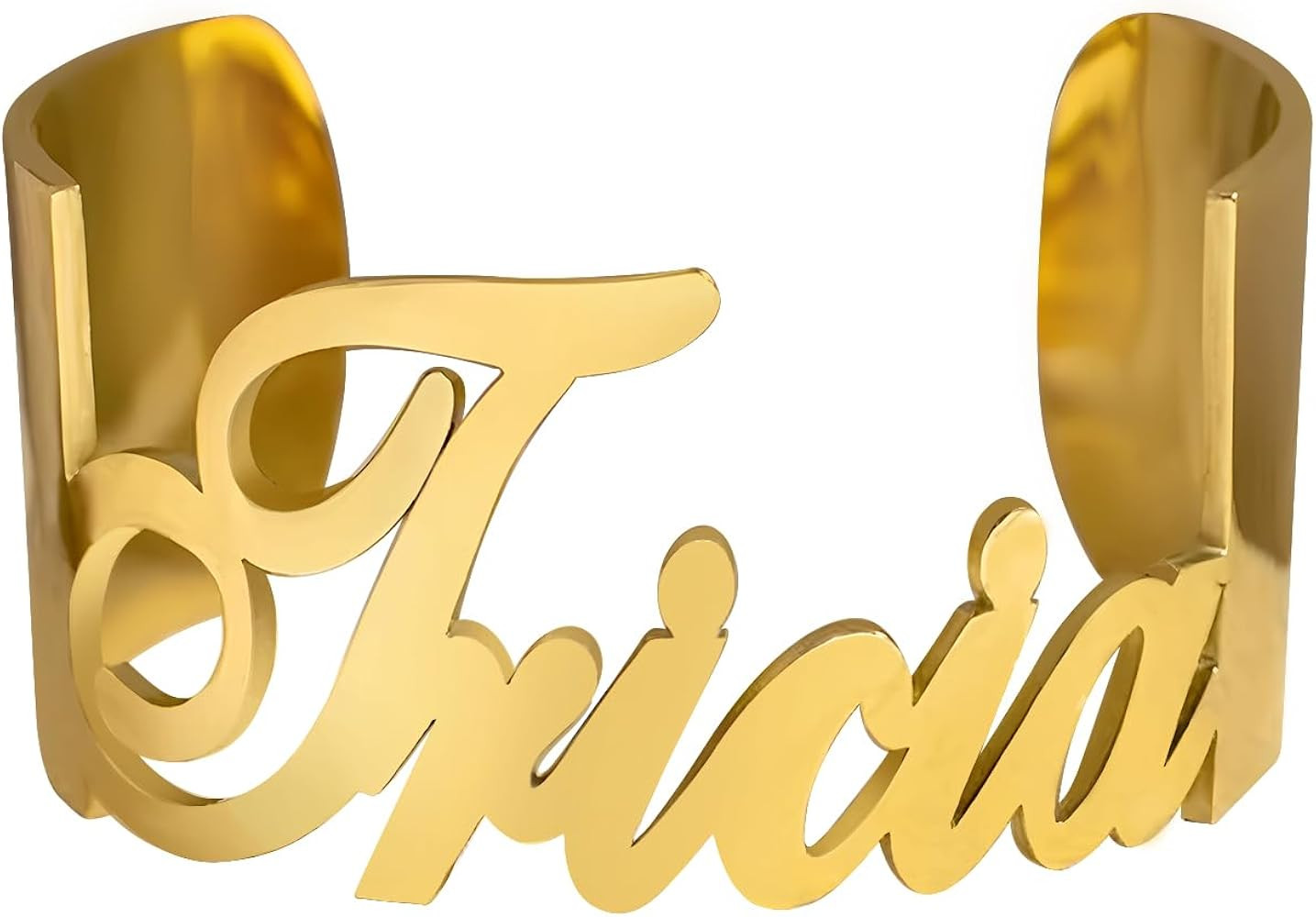 kkjoy Personalized Name Bracelet Stainless Steel Customize Letter Nameplate Cuff Bangle for Women... | Amazon (US)