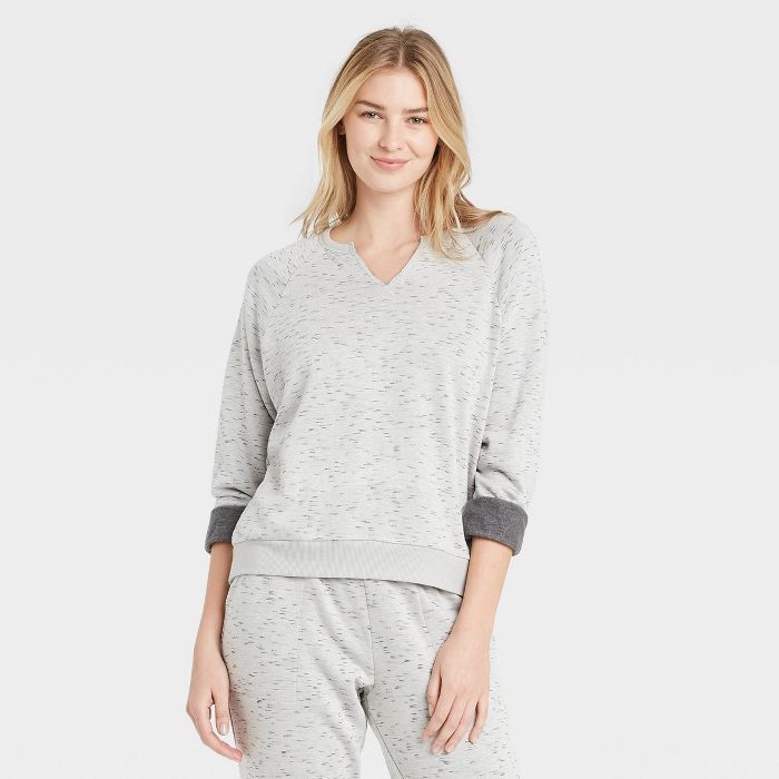 Women's Two-Toned Fleece Lounge Sweatshirt - Stars Above™ | Target