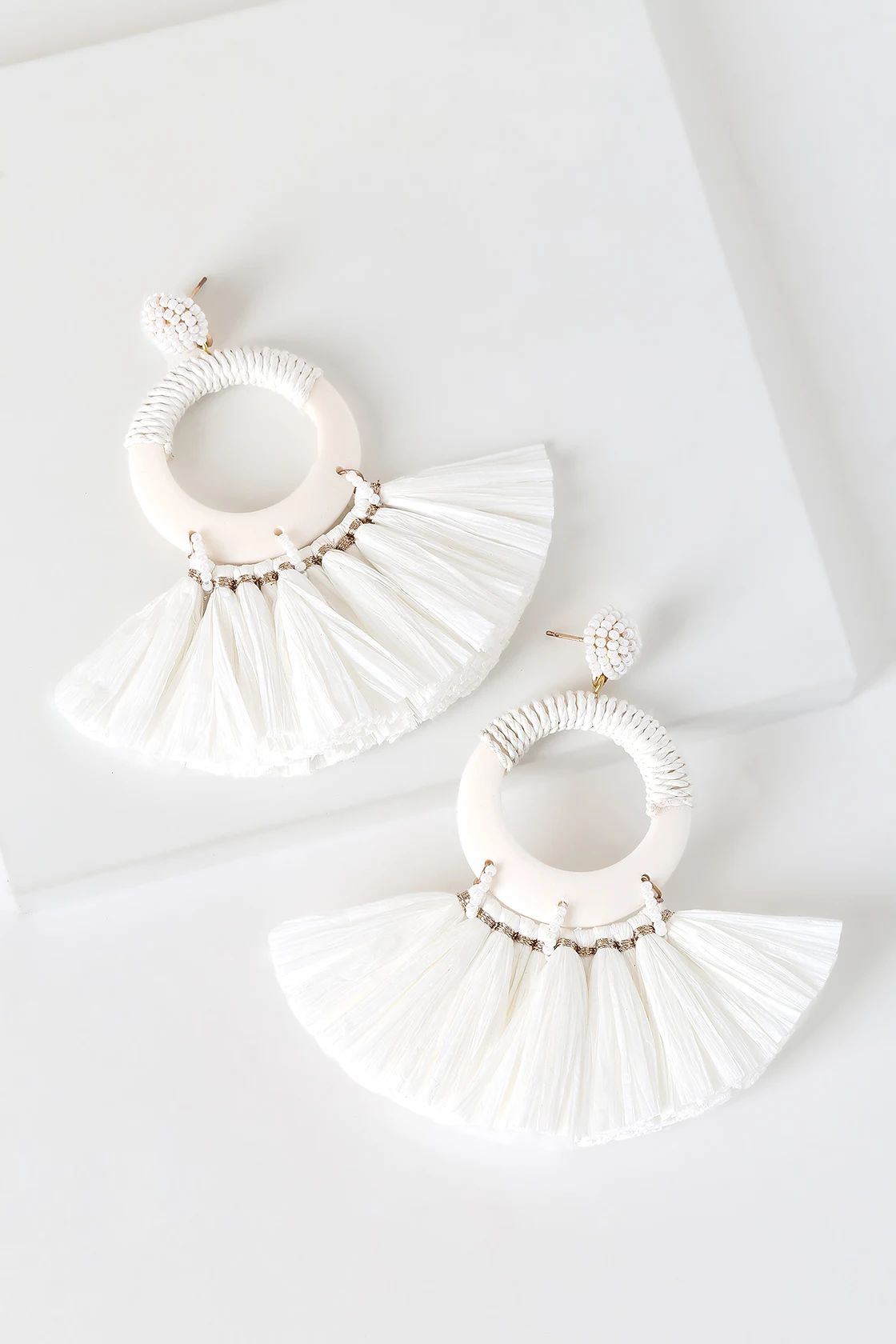 Fabulous Fringe White Beaded Fringe Earrings | Lulus (US)