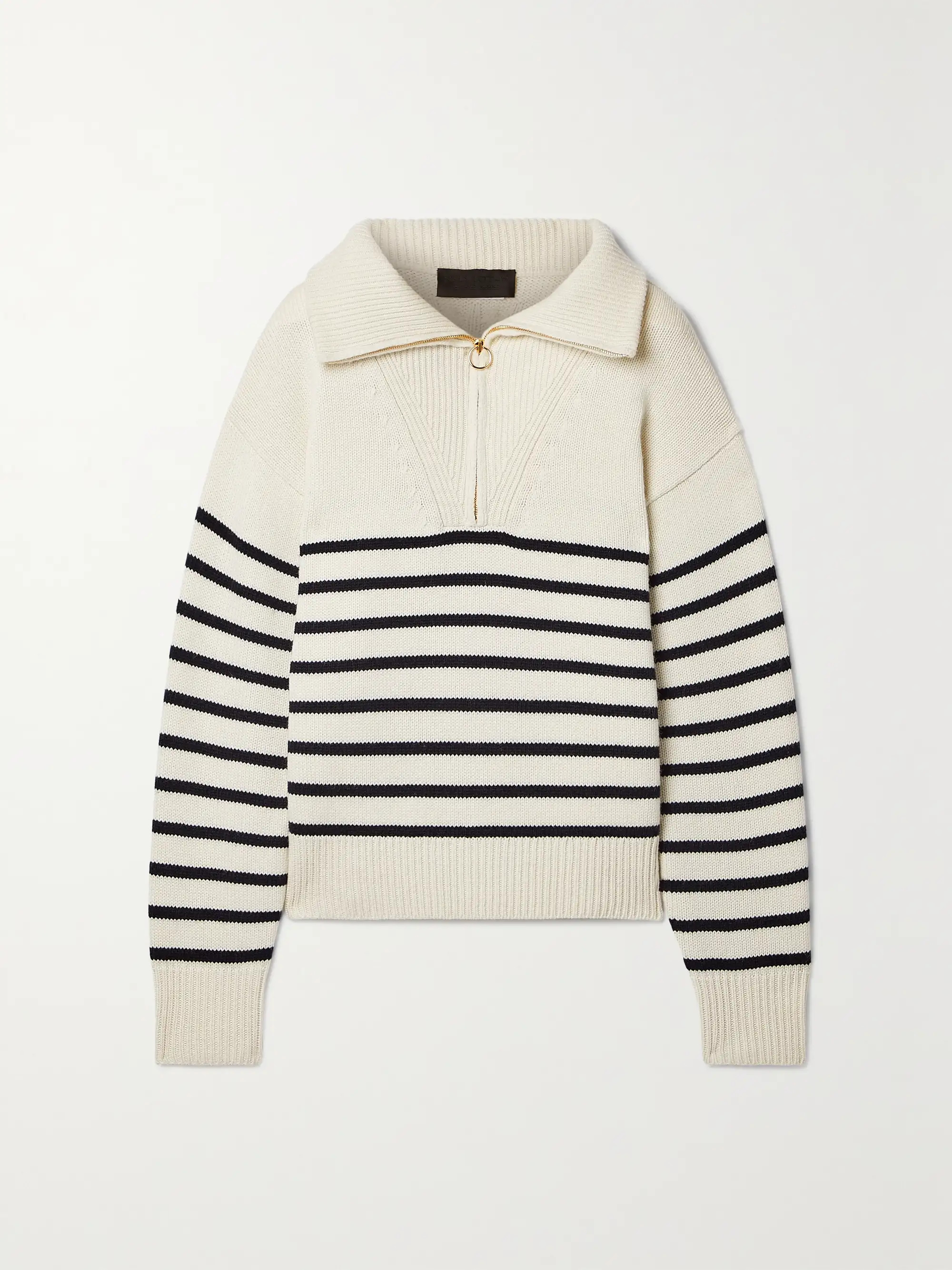 Ivory Hester ribbed striped cashmere sweater | NILI LOTAN | NET-A-PORTER | NET-A-PORTER (UK & EU)