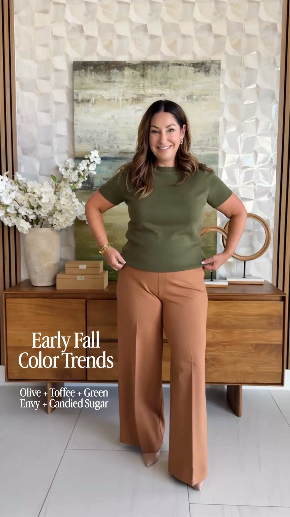 Early Fall color trends - greens! add a bright green to olive and toffee for a fresh look this season. 

Spanx pants sold out in this color, linked similar |  sweater tts, L | Jacket size down if in-between, L

#LTKMidsize #LTKOver40 #LTKSeasonal