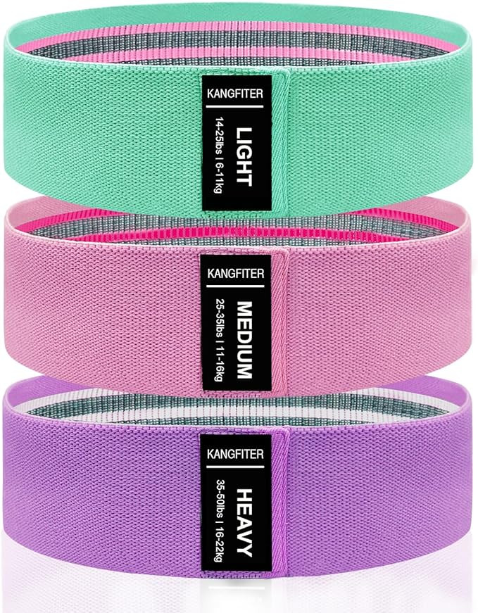 KANGFITER Fabric Resistance Bands for Working Out, 3 Level Non-Slip Booty Bands for Women and Men... | Amazon (US)
