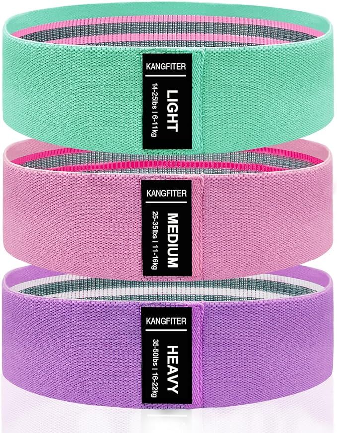 KANGFITER Fabric Resistance Bands for Working Out, 3 Level Non-Slip Booty Bands for Women and Men... | Amazon (US)