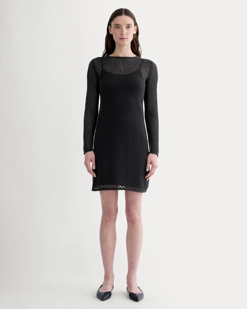 Women's Lace Knit Mini Dress by Everlane in Black, Size M | Everlane
