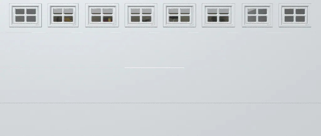 Wayne Dalton Classic Steel Model 8500 16-ft x 7-ft 16.22 R-Value Insulated White Double Garage Door with Windows one_size | 8500CTMPWHSTCKI167 | Lowe's