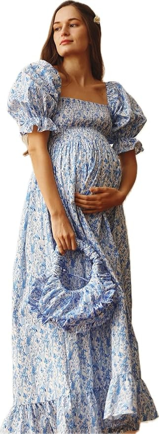 NOTHING FITS BUT Women’s Cotton 100% Kiri Pregnancy Maternity Dress, Casual Floral Maxi Materni... | Amazon (US)