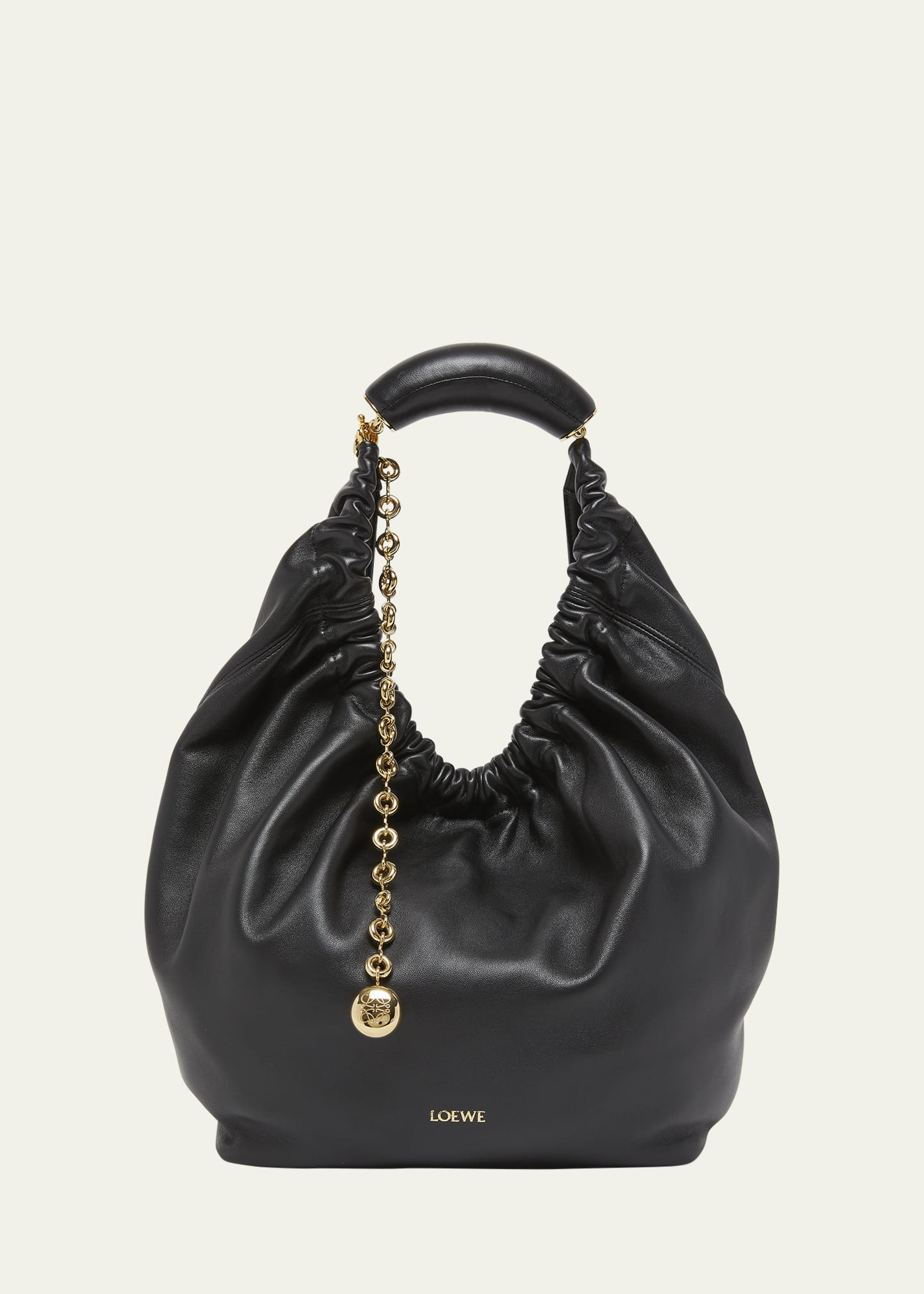 Loewe Small Squeeze Chain Leather Hobo Bag | Bergdorf Goodman