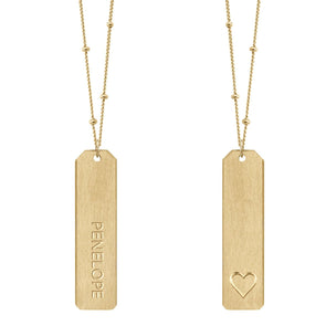 DESIGN YOUR OWN Double Love Tag Necklaces With Long Bar (Two Tags on Two Chains) | Chelsea Charles Jewelry