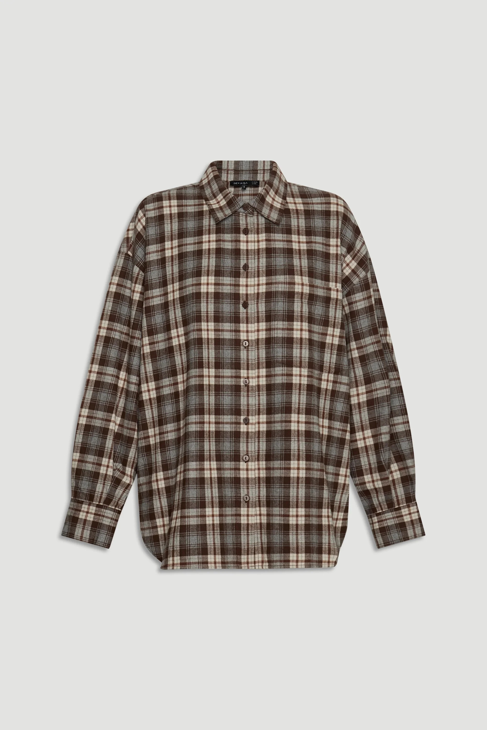 Lori Flannel Shirt - Coffee Brown Check | DECJUBA