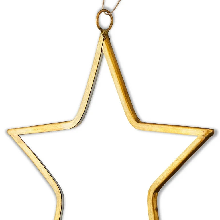 Gold Glass with Brass Edge Star Christmas Ornament, 5", 8 Count, by Holiday Time | Walmart (US)