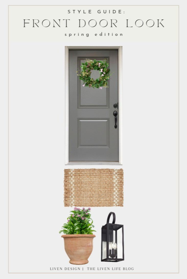 Spring front door decor. Spring wreath. Outdoor urn planter. Coir doormat. Welcome mat. Floral wreath. Outdoor glass sconce 

#LTKSeasonal #LTKSaleAlert #LTKHome