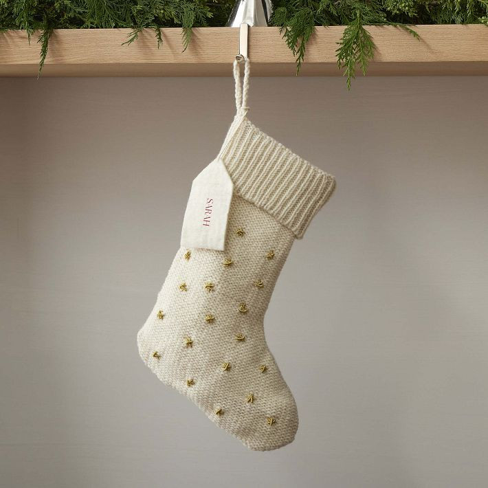 St. Jude Knit Metallic Thread Starburst Stocking | West Elm (US)