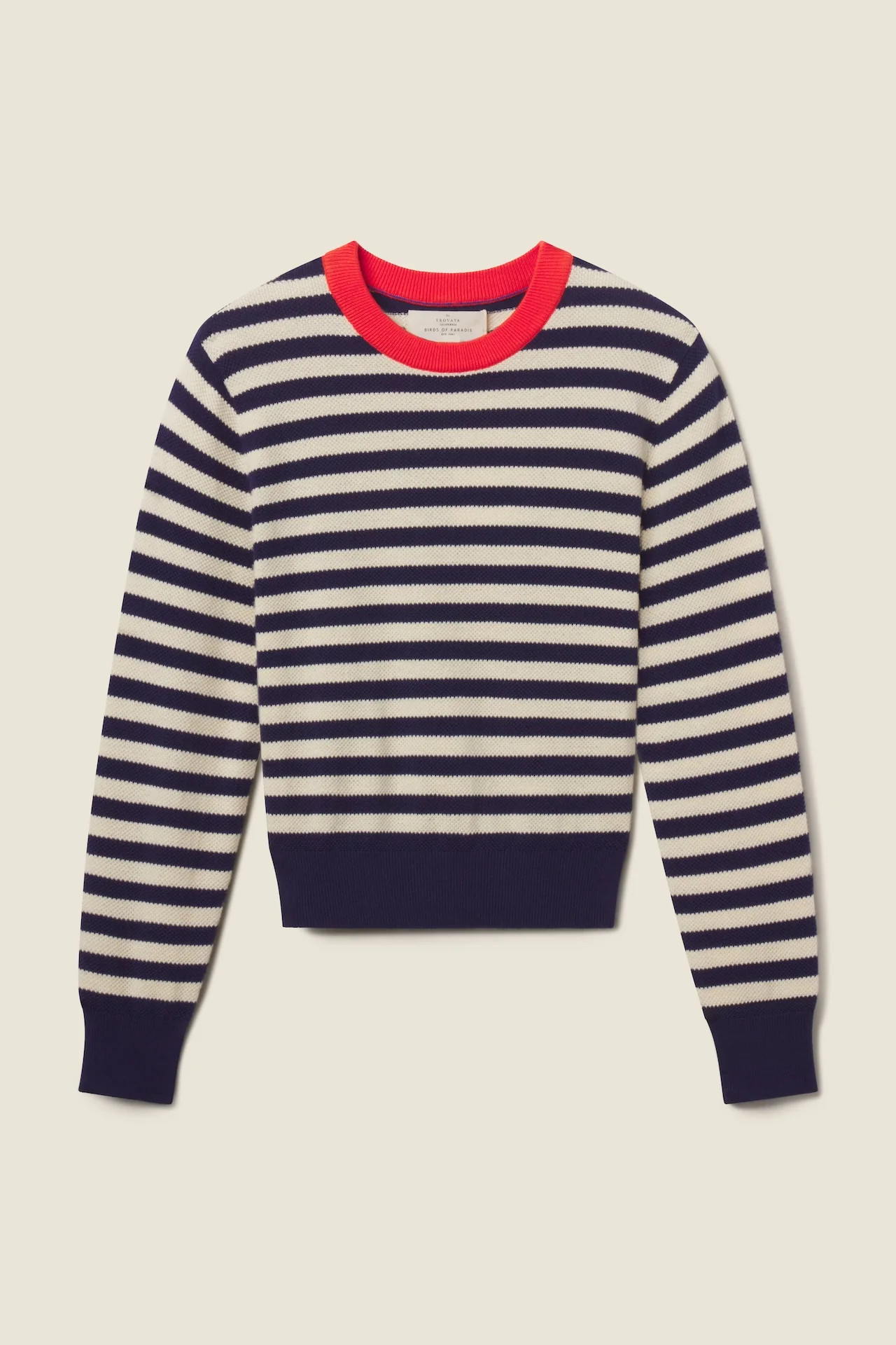 Cleo Sweater Antique White/Navy Stripe | TROVATA