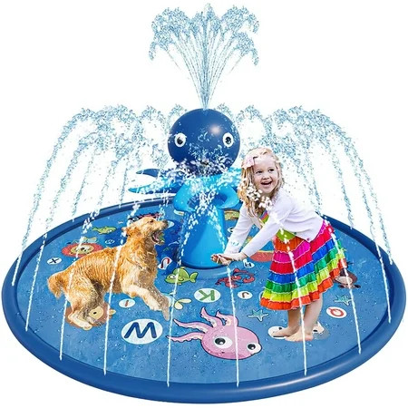 Allaugh Sprinkler Splash Pad for Toddlers 67 Octopus Inflatable Splash Pads Kids Sprinklers for Yard | Walmart (US)
