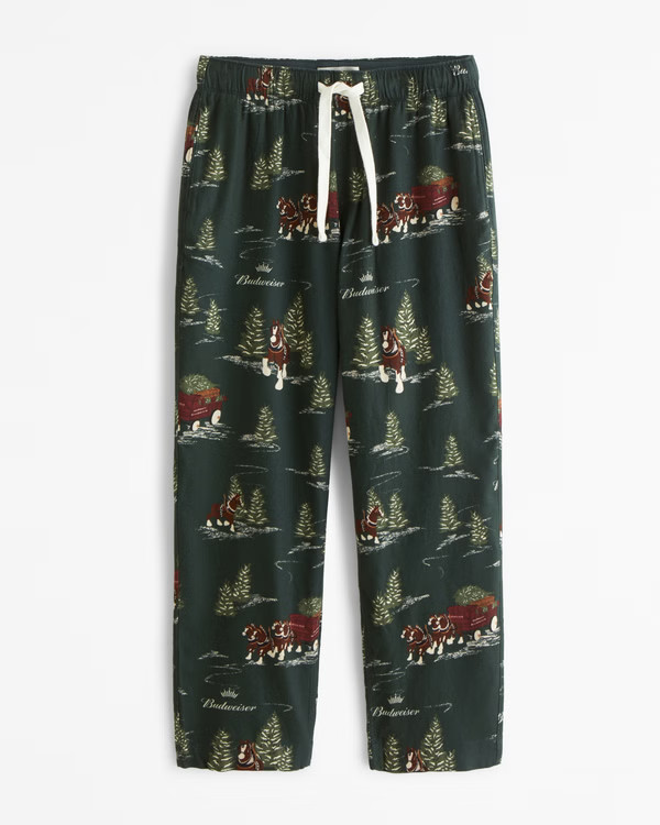 Budweiser Graphic Flannel Sleep Pant | Abercrombie & Fitch (US)